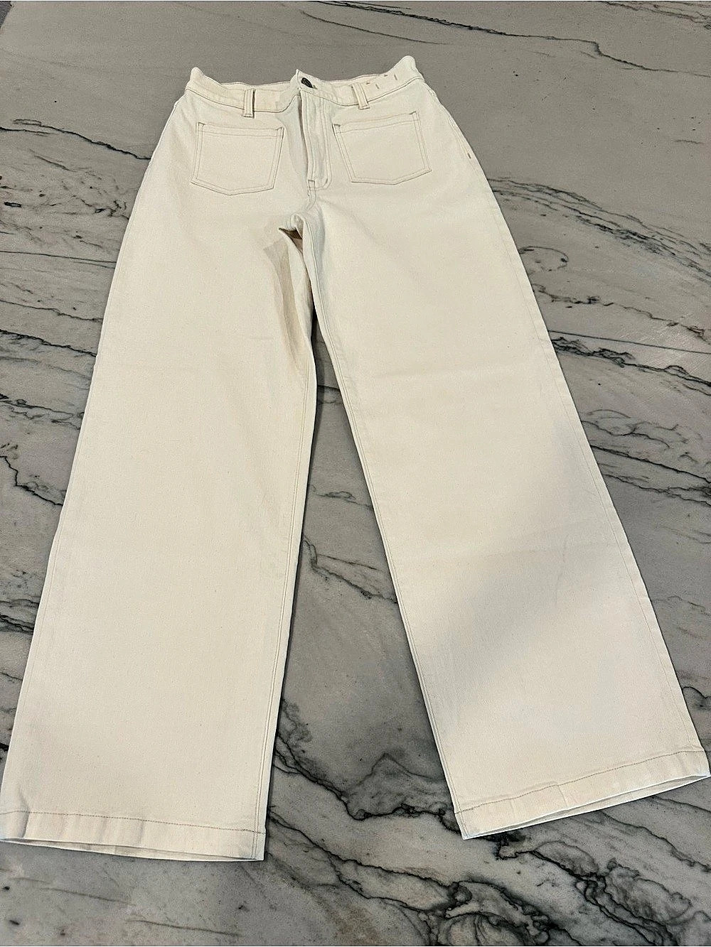 Madewell Women’s Perfect Vintage Wide-Leg Jean in White. Waist 28. Like New